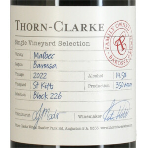 Thorn Clarke St. Kitts Malbec Single Vineyard Selection 2022 0,75 Ltr.