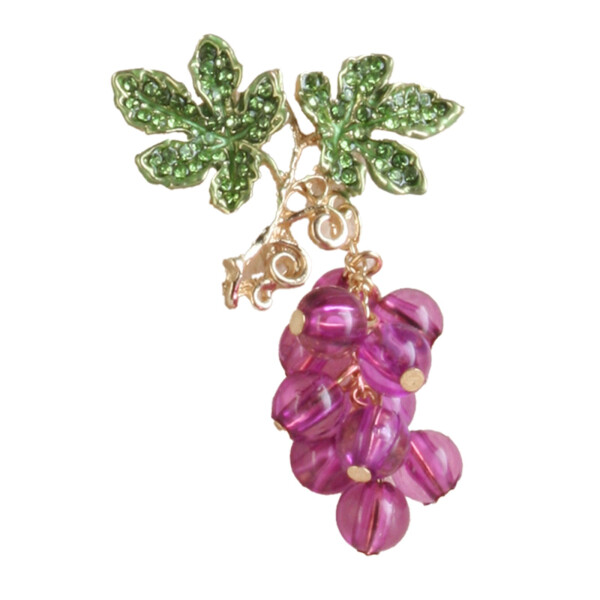 Brosche aus Edelstahl mit Weinrebe